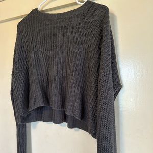 Grey slouchy light weight cropped sweater